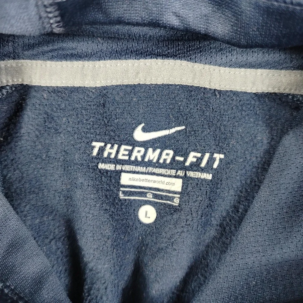 Nike Hoodie Sweatshirt Youth Large Blue Therma-FIT Pullover Swoosh Logo Fleece